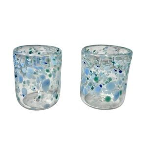Handmade blown glass tumbler set